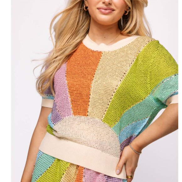 Rainbow Rhinestone Sweater